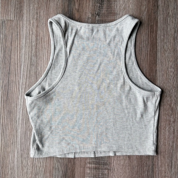 Gray Ribbed Tank Top - Picture 2 of 3